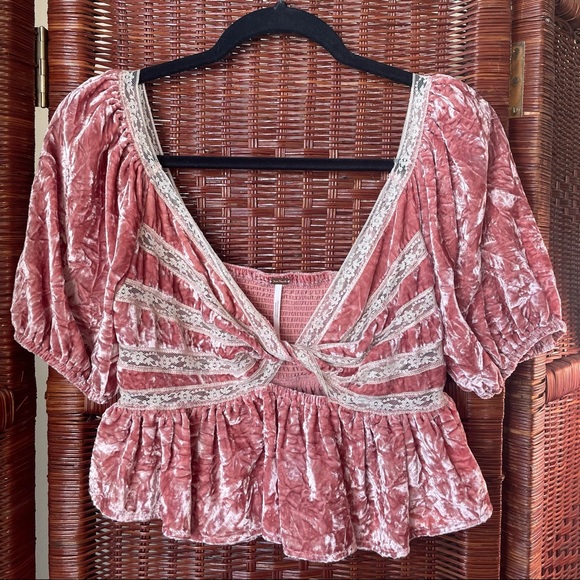 Free People Tops - Free People Yours Truly Velvet Top